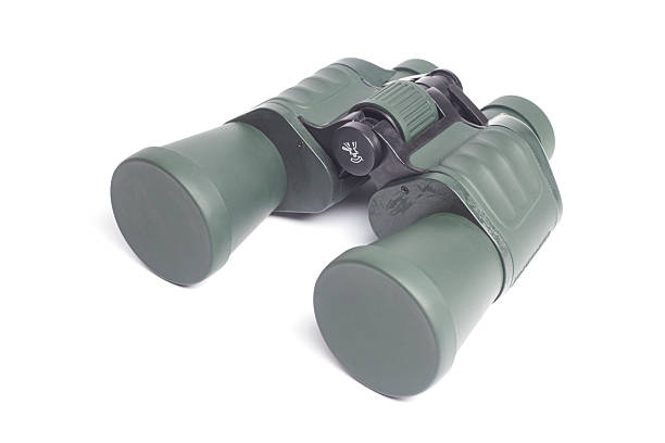 istock Green military binoculars isolated on white background. 2218630752
