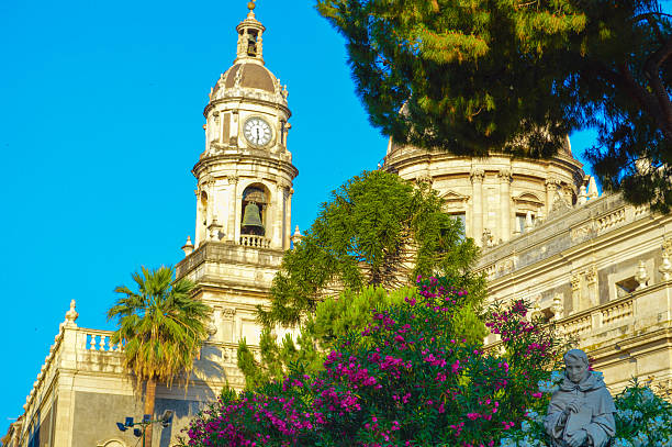 istock Historic Catania: Baroque Cathedral Architecture & Statues Under Blue Sky 2218632987
