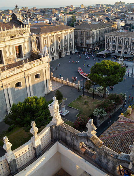 istock Panoramic View of Piazza Duomo in Catania, Sicily at Sunset 2218633017
