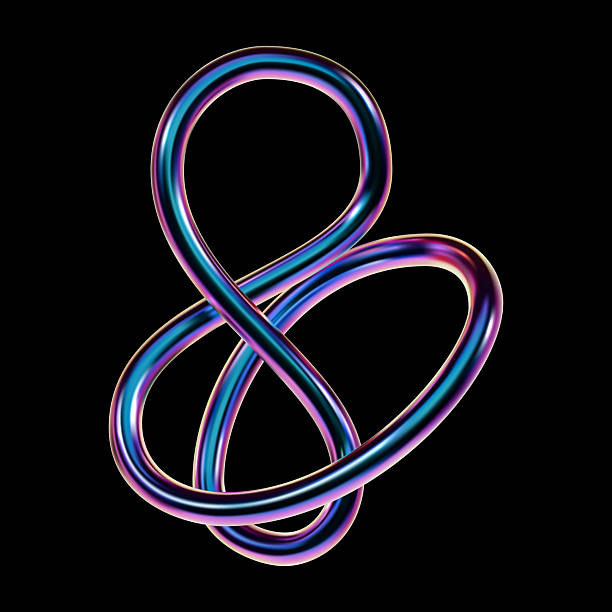 istock Twisted 3d holographic shape with glossy surface and neon gradients in Y2K style 2218633375