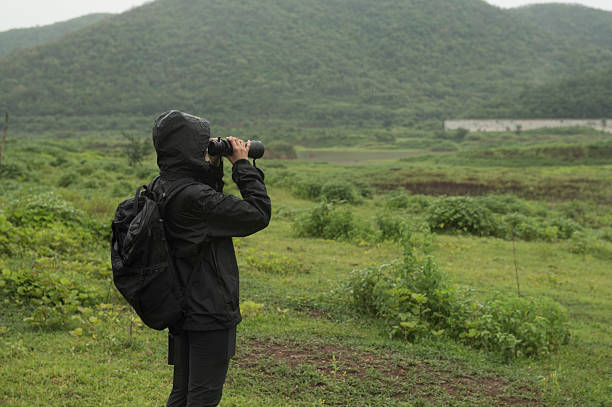 istock Female birdwatching/hiking  in nature concept 2218635977