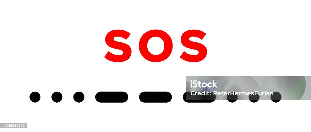 Sos Def Sos Morse Code Distress Signal Used Internationally Stock Illustration ...