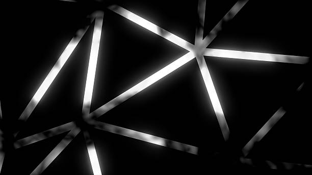 white glowing polygonal random shapes design on black background. Connecting Network lines background
