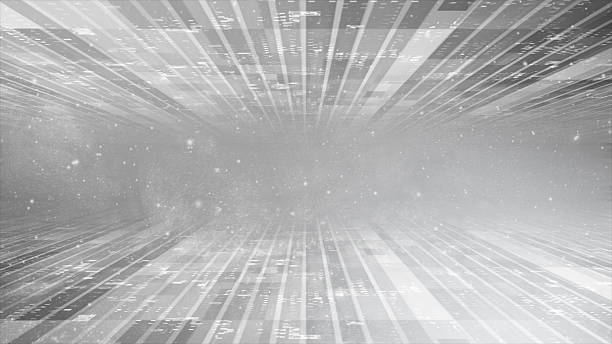 istock Abstract 3d technology futuristic concept background. Motion of digital data flow white color background 2218641369