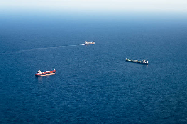 istock Ships at sea from above 2218645107