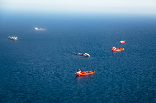 istock Ships at sea from above 2218645231