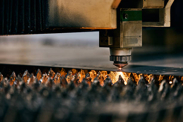 istock Close-Up View Of Laser Cutting Machine In Industrial Manufacturing Process 2218645643