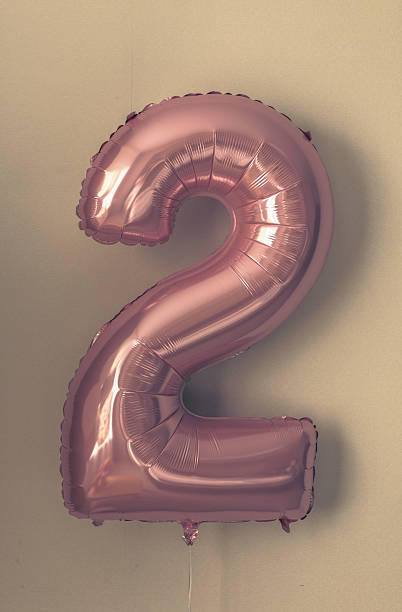istock foil balloon number and digit two 2. Birthday greeting card. 2218646508
