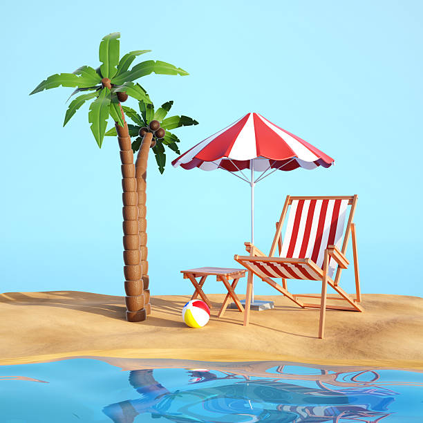 istock Summer Vacation icon on bright yellow background 2218646565