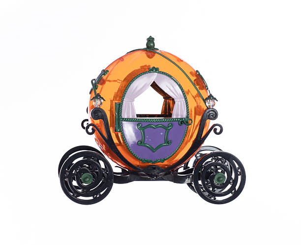 Pumpkin carriage for Cinderella isolated on white background
