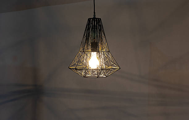 istock modern abstract geometric black chandelier on dark background 2218658342