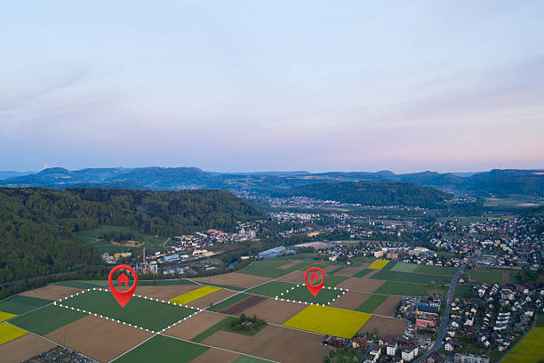 istock Land plot management - real estate concept with a vacant land on a green field available for building construction and housing subdivision in a residential area for sale, rent, buy or investment. 2218659689