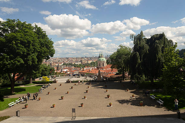 istock A stunning cityscape with a cloudy sky over a vibrant park area 2218661211