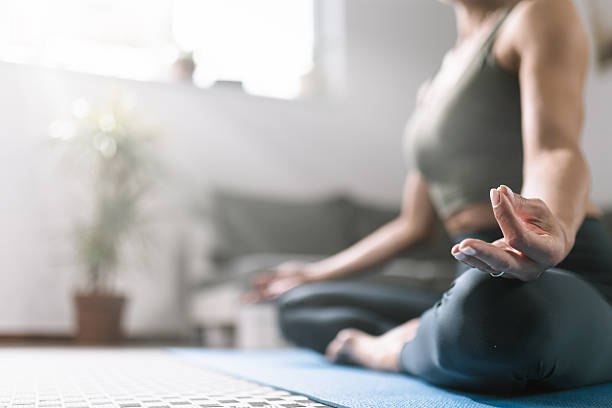 istock Practicing mindfulness and meditation in a calm indoor space during morning hours 2218663771