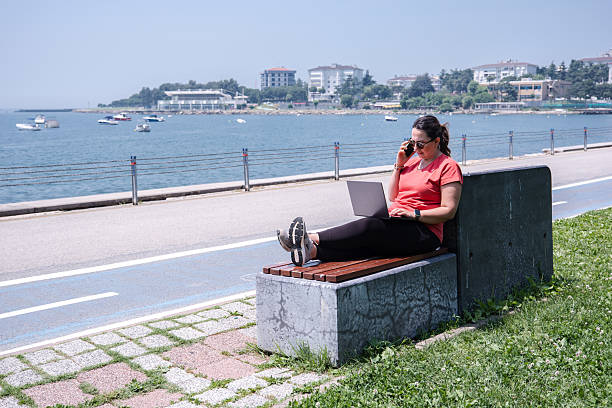 Remote Work by the Sea on a Summer Day