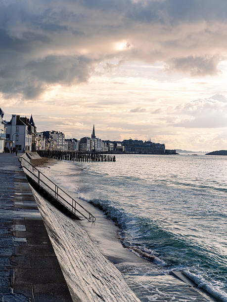 istock Sea storm at Saint Malo Bretagne 2218666790