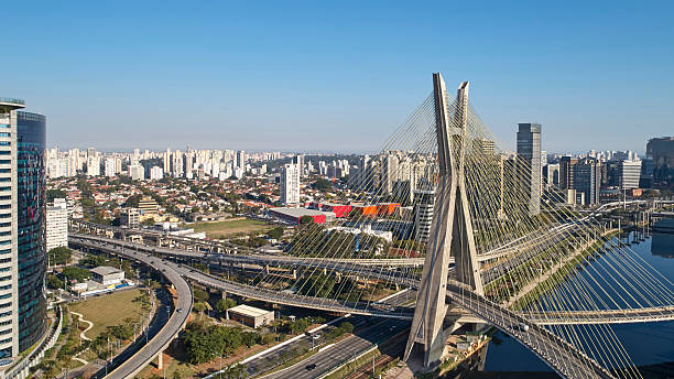 istock Cable-stayed bridge in Sao Paulo city. 2218667337