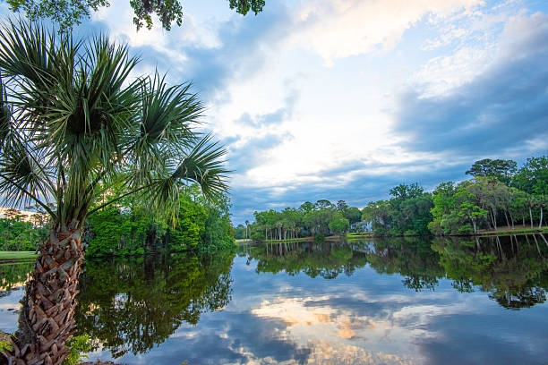 istock Clouds reflected in a small lake-Hilton Head, South Carolina 2218668327