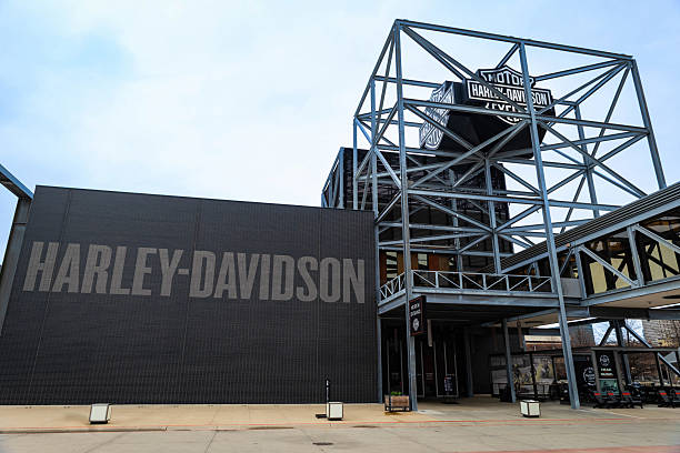 Milwaukee, WI, USA - 05-02-2025: Harley Davidson Museum exterior view in Milwaukee at spring