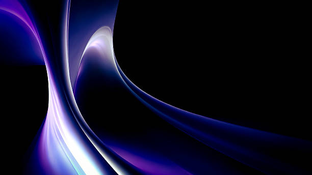 istock Elegant background with flowing luminous blue and purple lines on a dark gradient, abstract wave design 2218671249