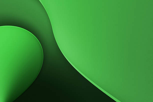 Green abstract background with smooth curved shapes and a modern minimalist design