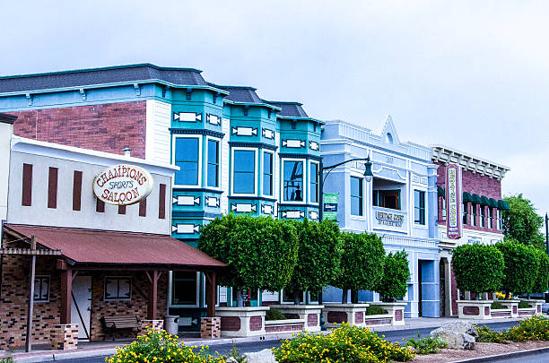 istock Charming Historic Downtown with Colorful Storefronts and Tree-Lined Streets 2218674518