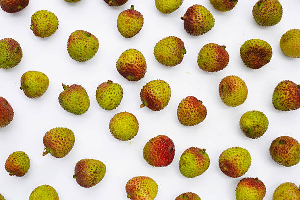 istock Fresh lychee fruit on white background. Juicy exotic fruit. 2218676141