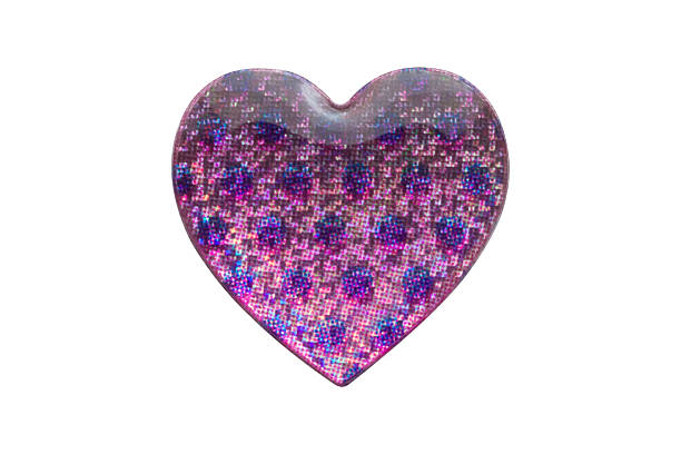 istock Heart shape hologram sticker isolated on white background 2218682994