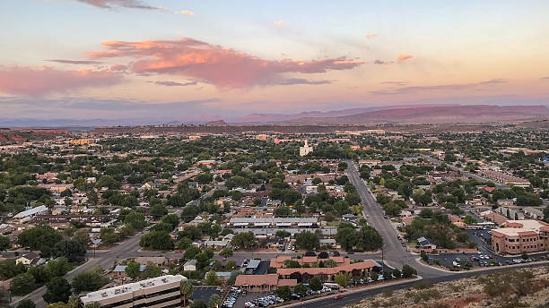 istock Ariel view of St. George Utah at sunset. 2218685631