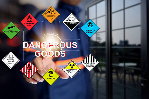 istock dangerous goods concept with safety staff 2218691677