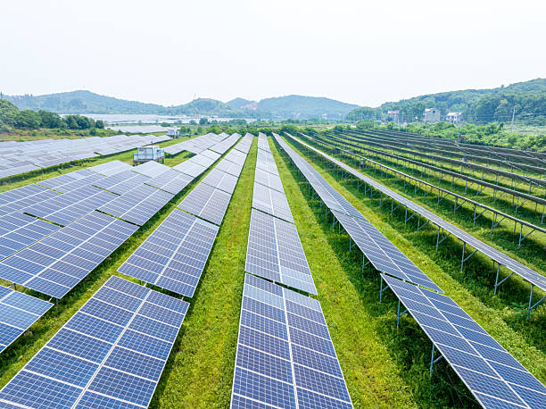 istock Large solar farms on the grassland 2218694746