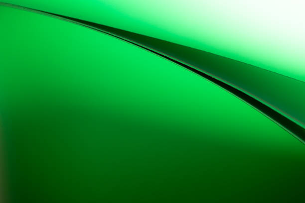 Curved shapes in vibrant green and black blend together harmoniously, creating an engaging abstract composition that invites the viewer to explore textures and colors.