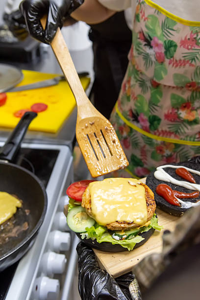 istock Burger Party. Fun Cooking Workshop for Teens in Cafe 2218700851