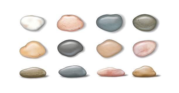 istock Collection of Smooth Colorful Stones on White Background 2218704935