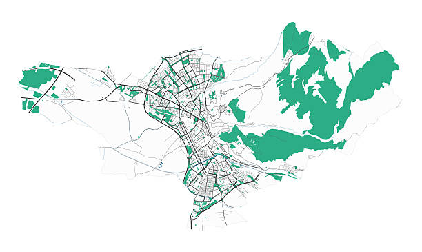 istock Granada map. Detailed map of Granada city administrative area. Cityscape urban panorama. 2218709337