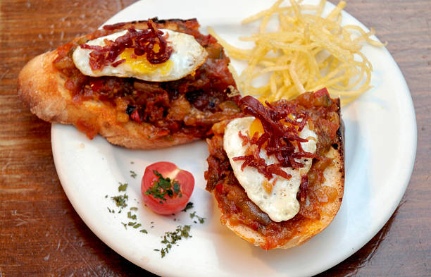 istock Tapas, Spanish Tapas, Egg and Veg Tapas from a bar in Madrid, Spain 2218716977