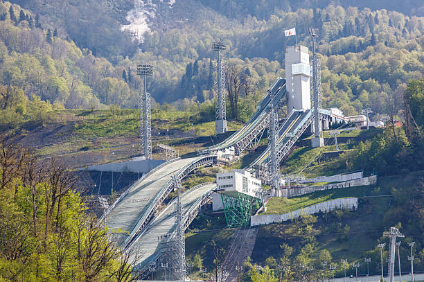 istock A ski slope with a large white building in the background 2218717298