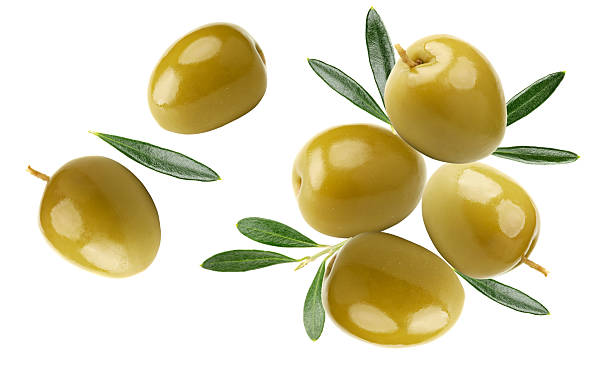 istock green olives isolated on white background. clipping path 2218718603
