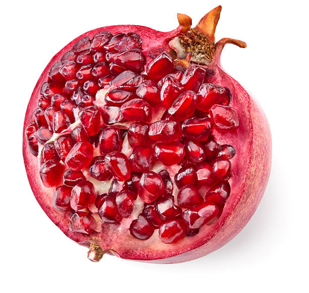 istock half of pomegranate with seeds isolated on a white background. clipping path 2218718641