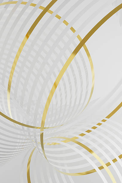 istock Elegant modern abstract background showcases golden circular patterns on white background with a 3d effect. 3D rendering. Harmonious geometric balance and shiny pattern for any design or product. 2218719184