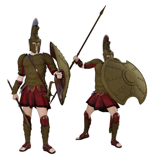 istock Spartan warriors from ancient Greece isolated on white background 2218722678