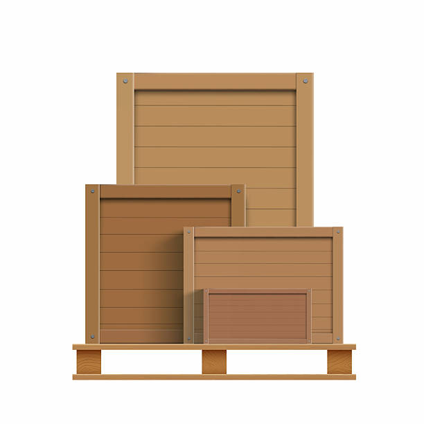 istock Lots of wooden boxes on a wooden pallet. 2218736343