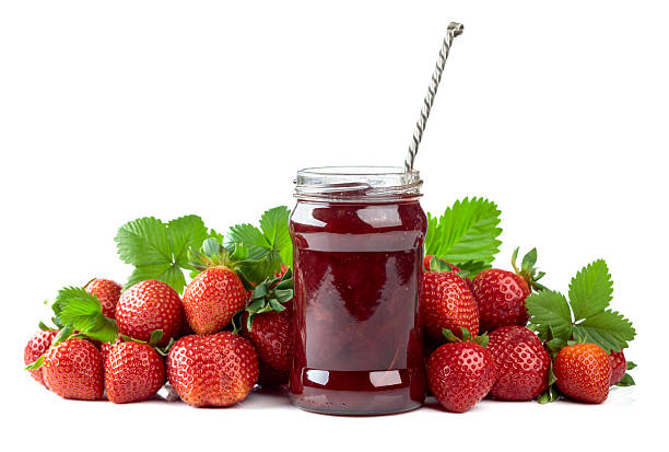 istock Strawberry jam and fresh berries are isolated on a white background. 2218736501