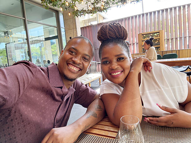 istock Selfie of a romantic couple captured with a mobile device 2218739363