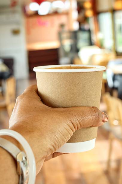 istock Coffee latte art milk foam and cup on hand 2218741476
