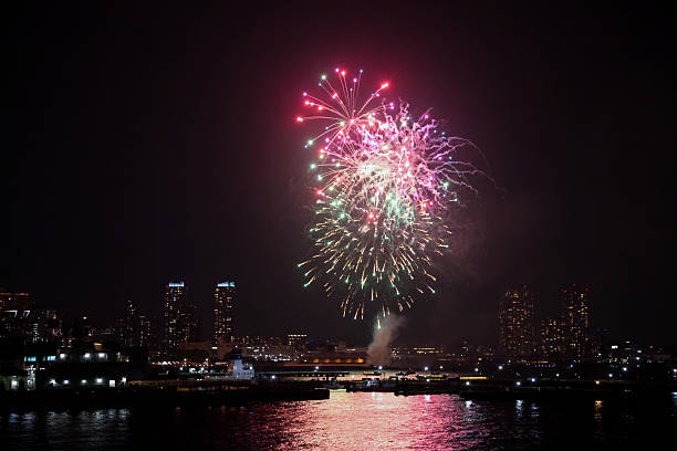 istock Fireworks display over Yokohama Port during a lively festival celebration at night 2218754607