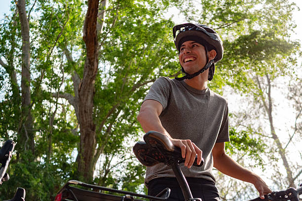 istock Young cyclist looking at the view outdoors 2218755478