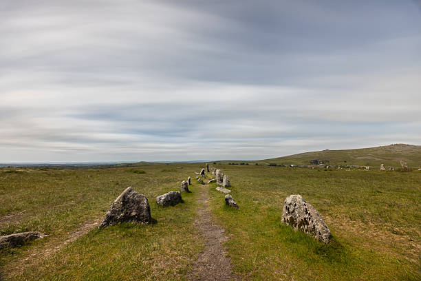 The whoosh of clouds over Merrivale, Dartmoor