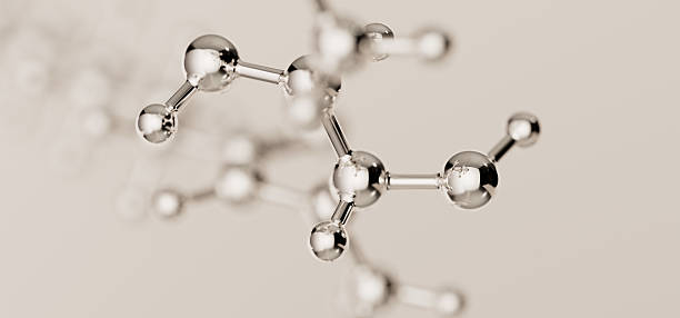 istock Elegant silver molecular structure 3d rendering. Cosmetic product formula concept background 2218759128