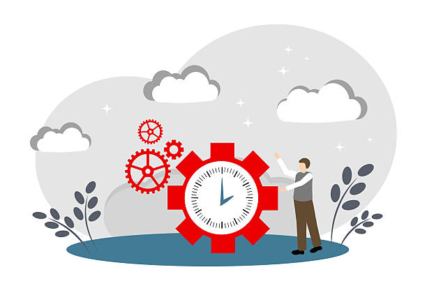 Clocks and gears. Concept of time management, goal achievement and business planning